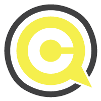 yellow white and black circular cash care logo